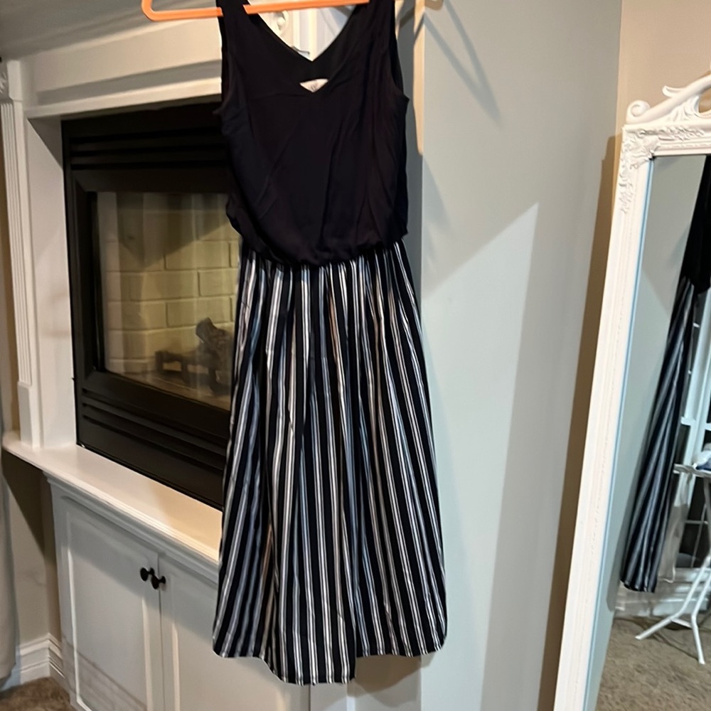 Navy and white midi